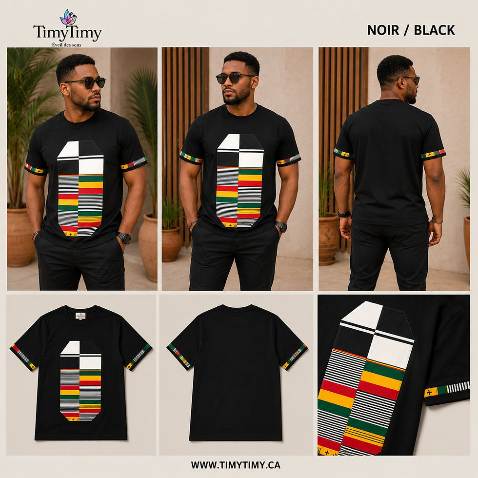 Miniature : T-shirt Afro-Chic noir premium
