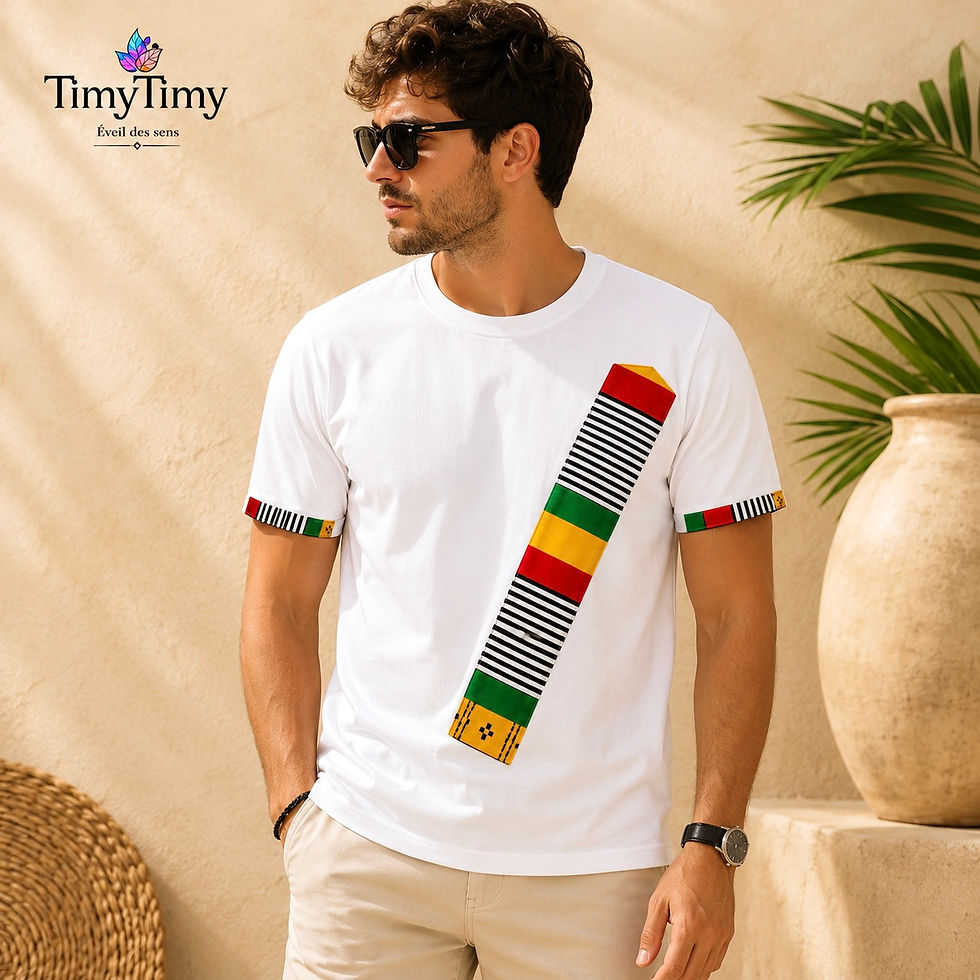Miniature : T-shirt Afro Chic Kente – Vert Émeraude