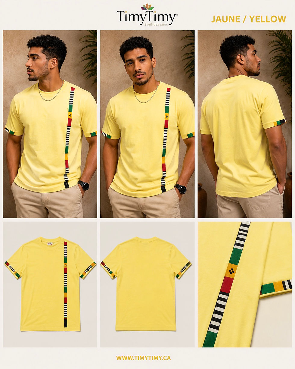 Miniature : T-shirt Afro-Chic jaune clair moderne