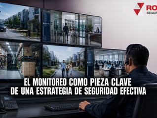 Operador de seguridad supervisando múltiples pantallas de monitoreo en un centro de control, como parte de una estrategia de seguridad efectiva para la protección de empresas y hogares.