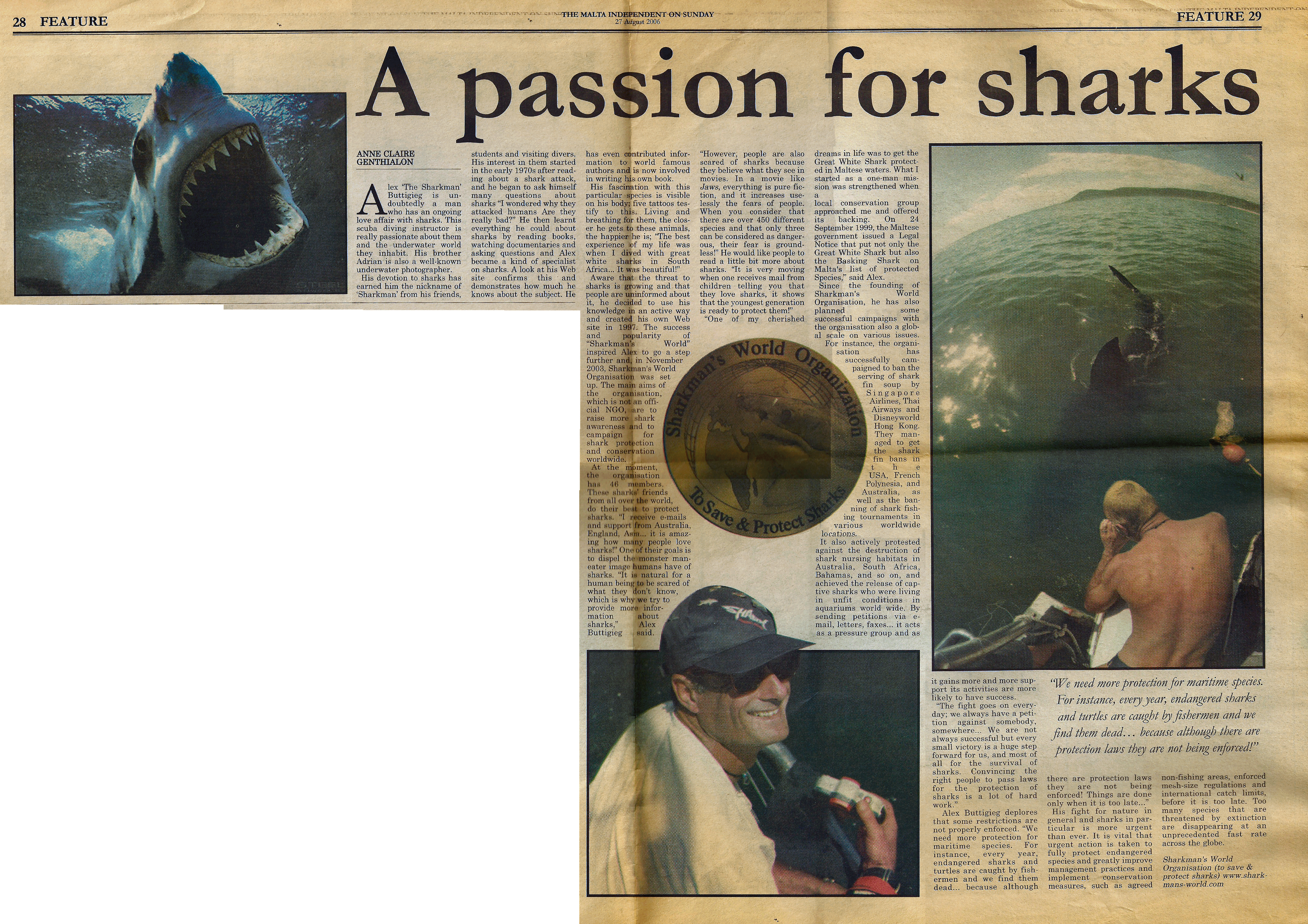 Alex Sharkman in Malta Independent