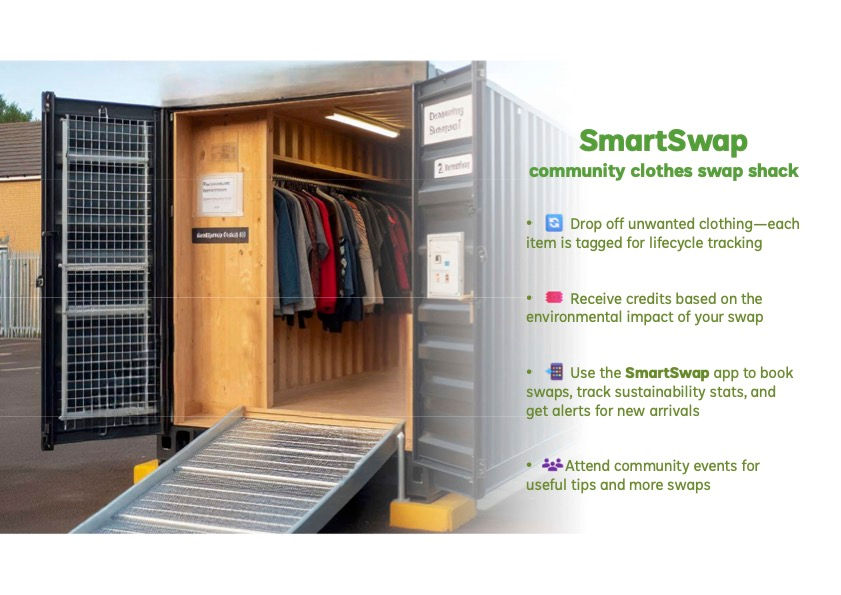 SmartSwap Clothes Swap Shack: Drop off, receive credits, track sustainability