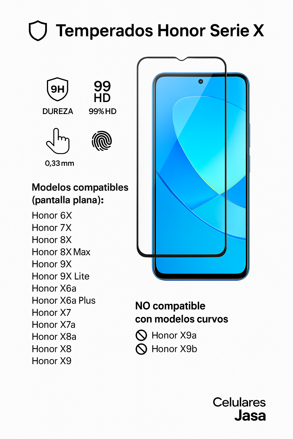 🛡️ Temperados Honor Serie X – Pantalla Plana