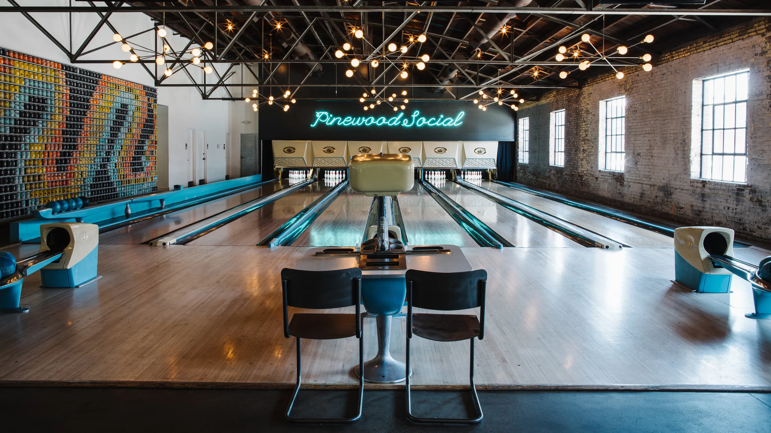 Bowling lanes from Pinewood Social
