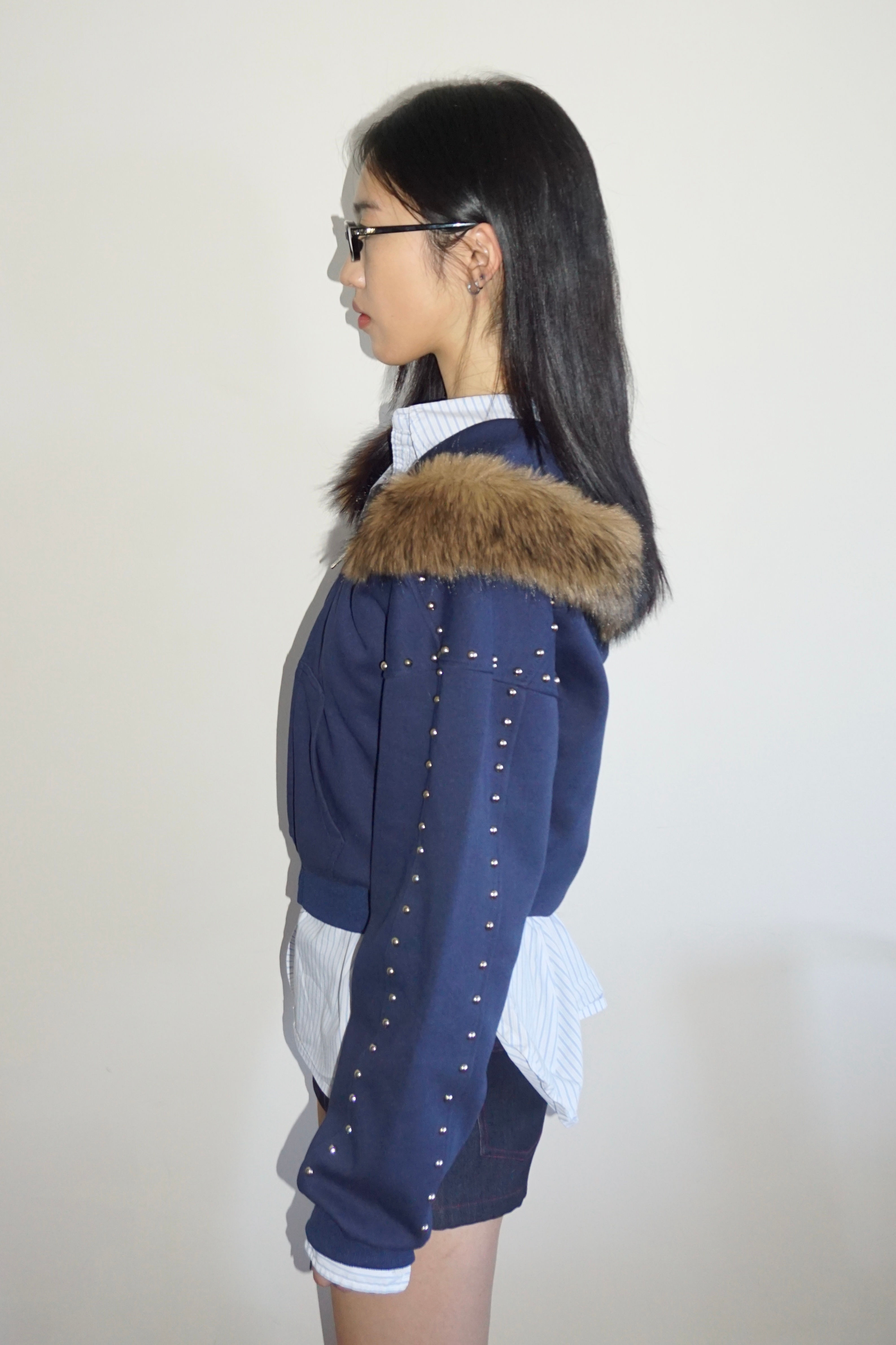 MTTEAT Fur Collar Zip Hoodie
