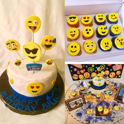Emoji Theme Cake & Cupcakes