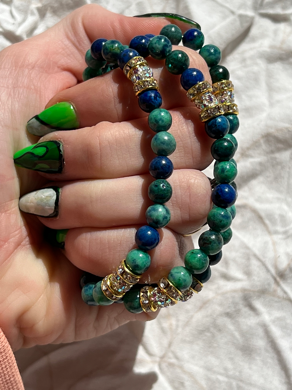 Thumbnail: Malakitt, Azurite, Armbånd