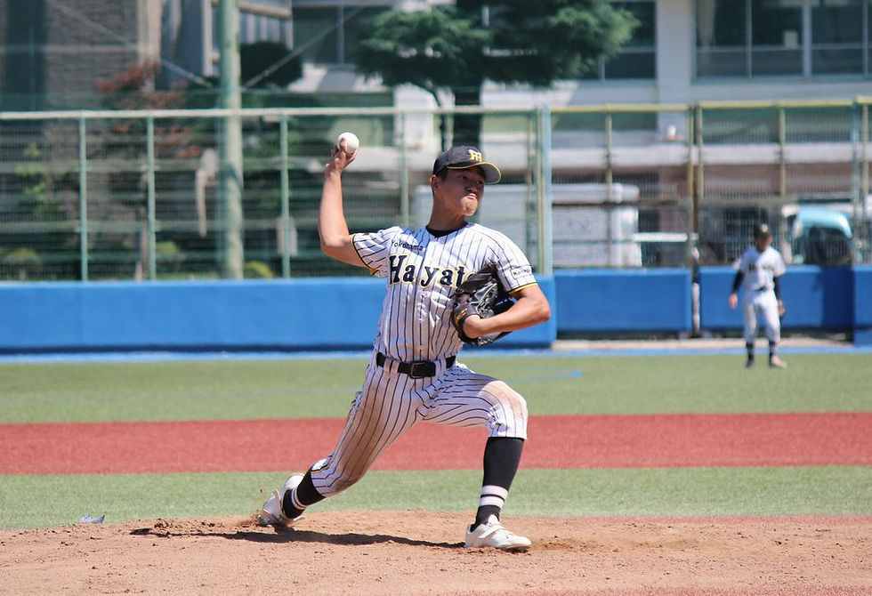 2番手登板した斎藤投手(遠藤少年野球部出身3年)