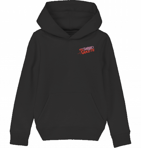 Miniaturbild: Kids-Hoodie (kleines Vintage-Raketen-Logo in rot-rosa)