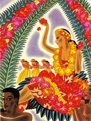 Thumbnail: Hawaiian Matson Lines Menu Note Cards Frank MacIntosh Boxed Set of 6 Note Cards