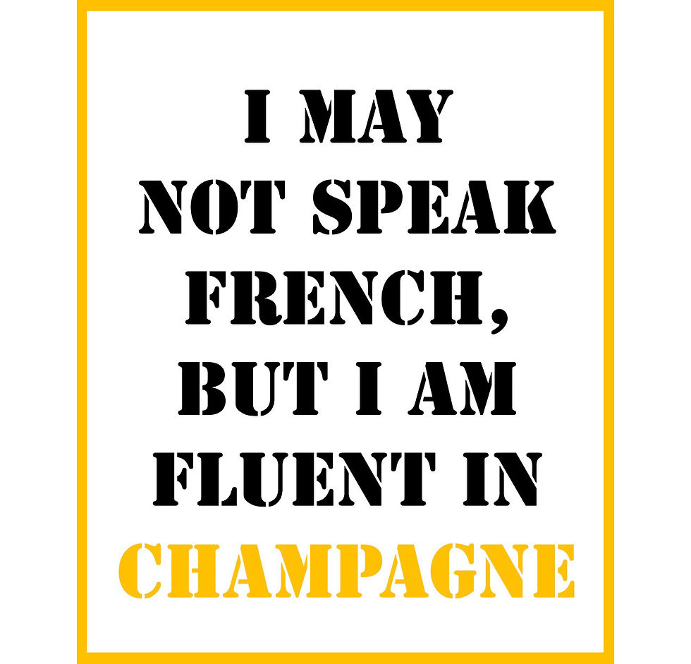 French Champagne Greeting Note Card I am fluent in Champagne