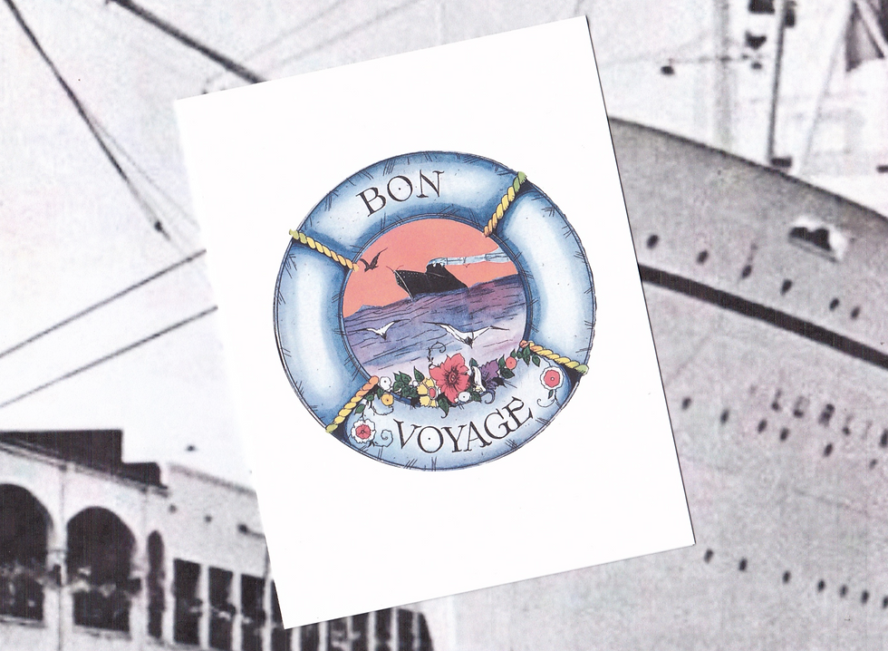 Bon Voyage - Enjoy Your Trip Greeting Note Card