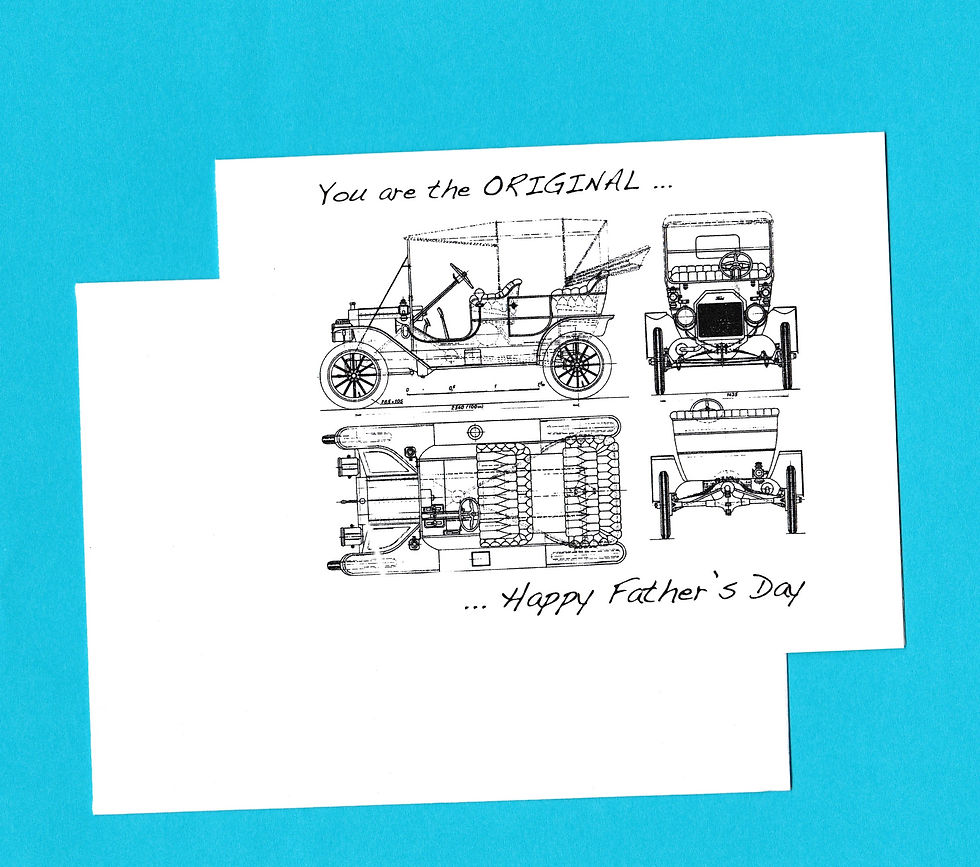 Father's Day Greeting Card - Model-T Diagram