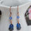 Thumbnail: Blue Czech Glass Flower Earrings