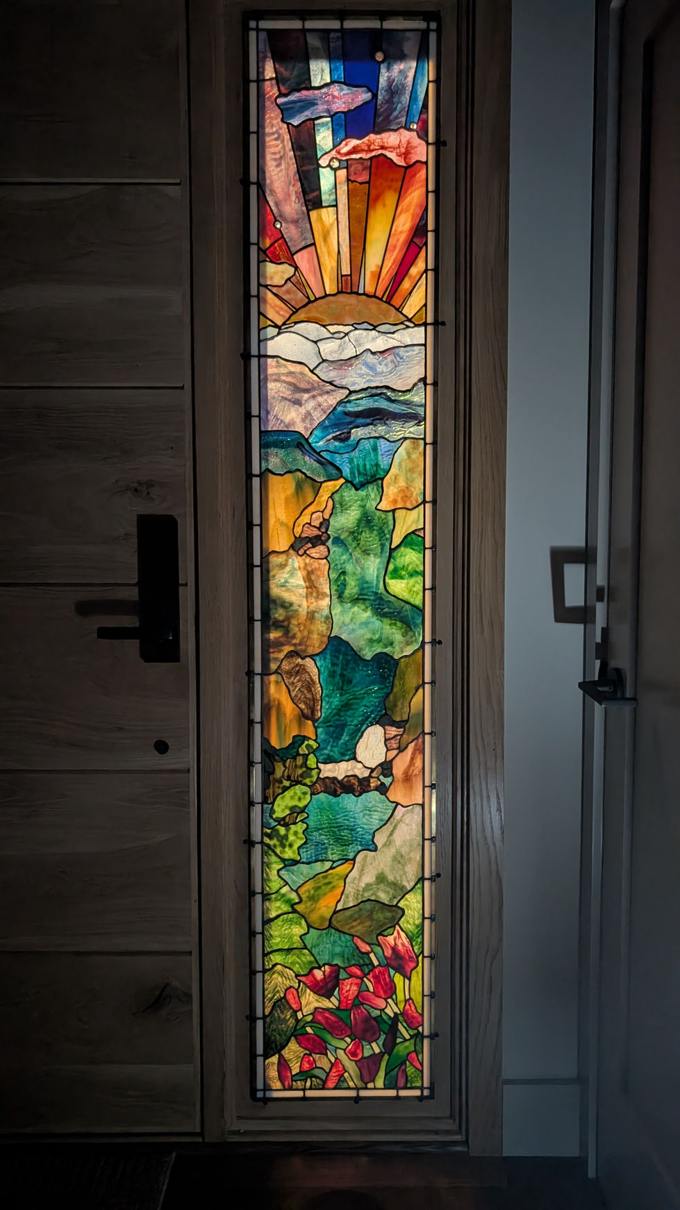 custom stained glass side light for front door sidelight