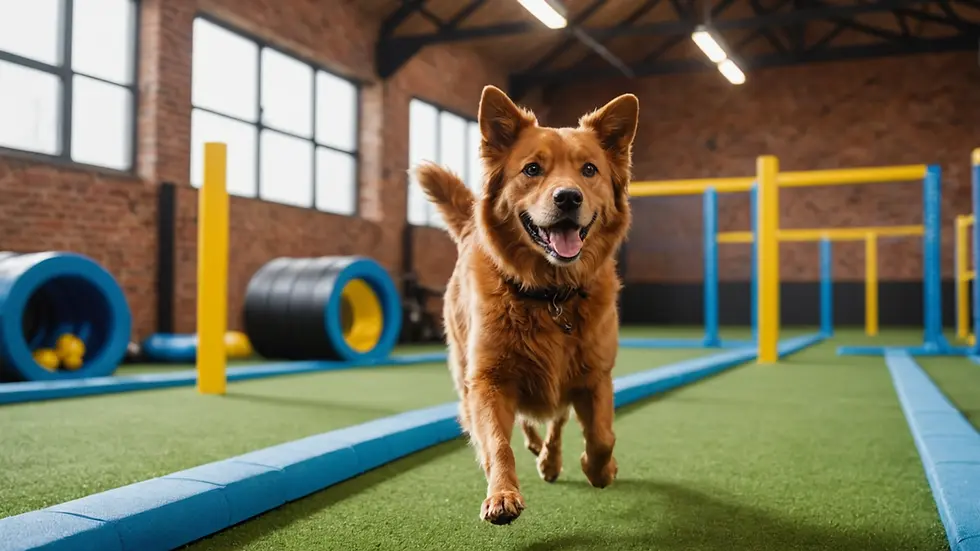 Indoor agility course for dogs