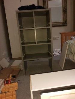 In progress, assembling the frame of the chest of drawers