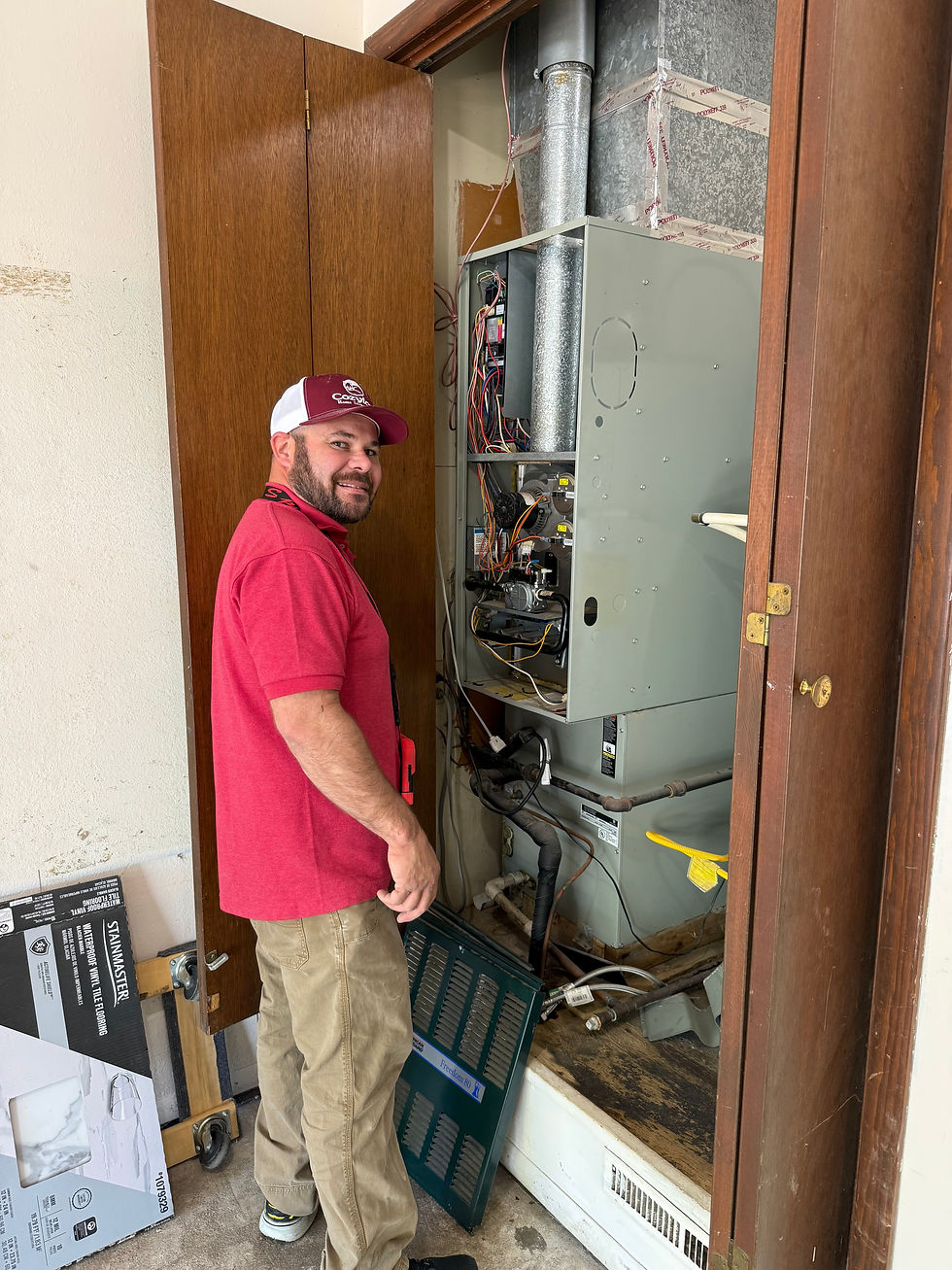 Bobby inspecting HVAC