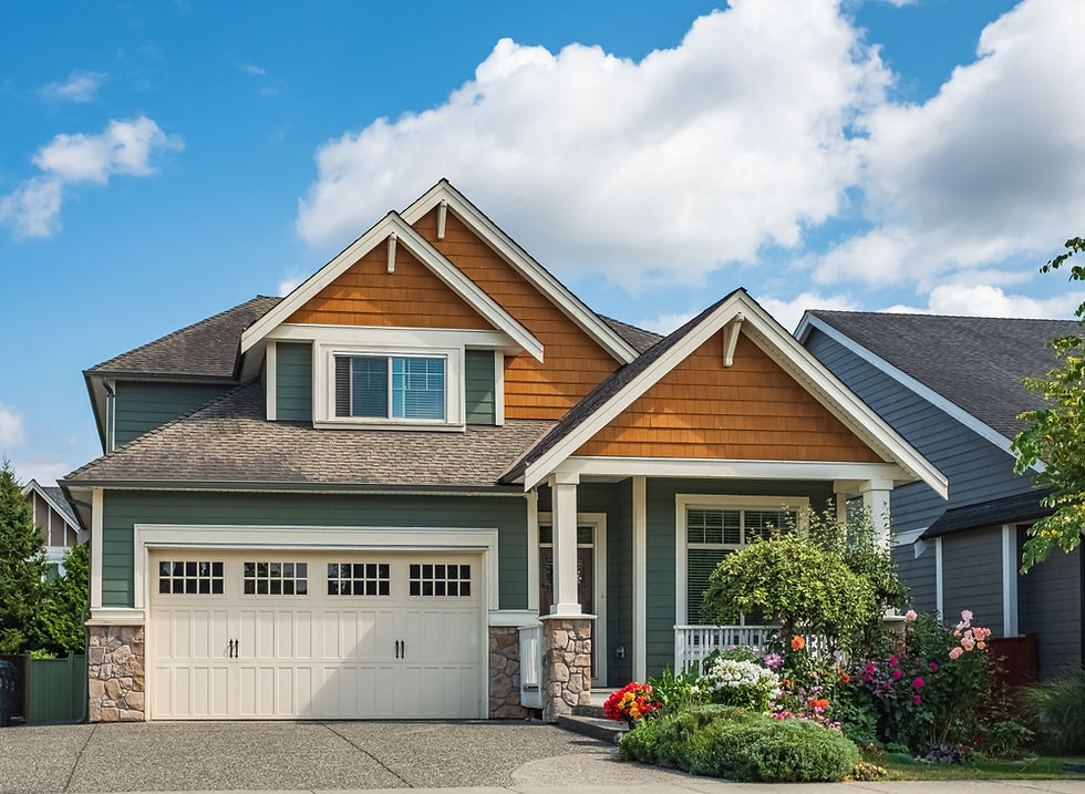 dark gray modern colonial house