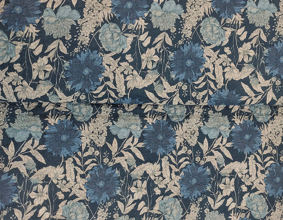 Thumbnail: SevenBerry: 100% Cotton Seersucker Blue Floral