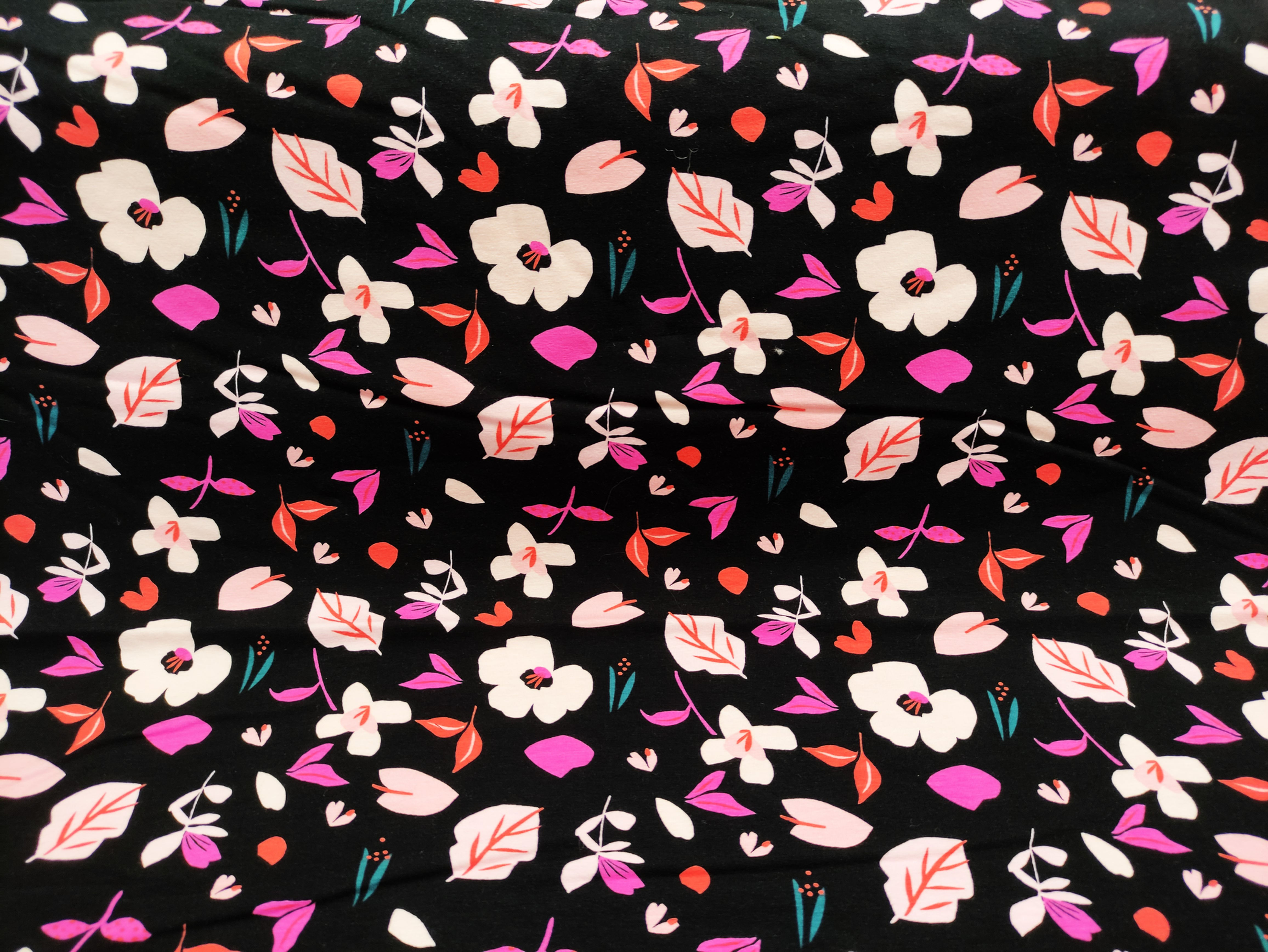 Dashwood: Black and Pink Floral Cotton Jersey