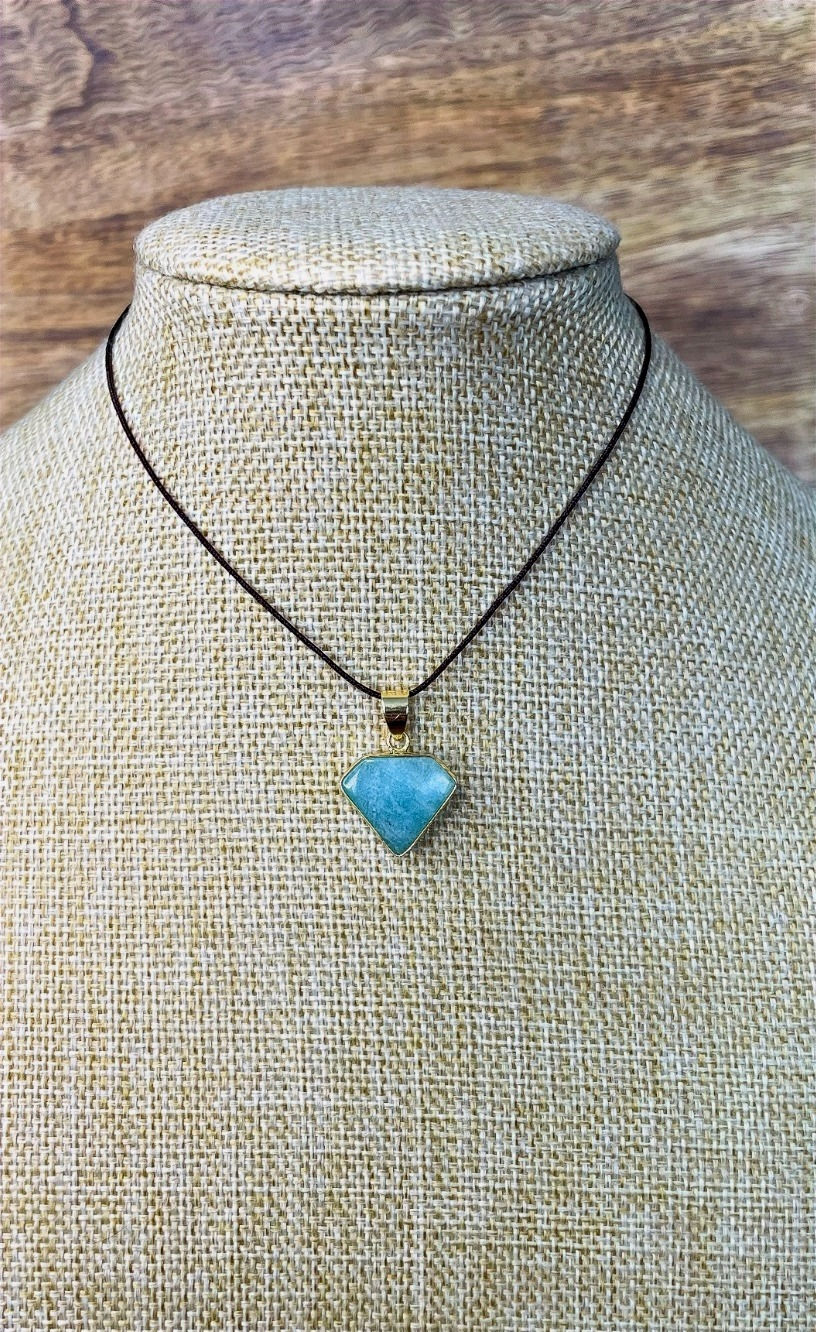 Miniature : Pendentif Triangle en AMAZONITE