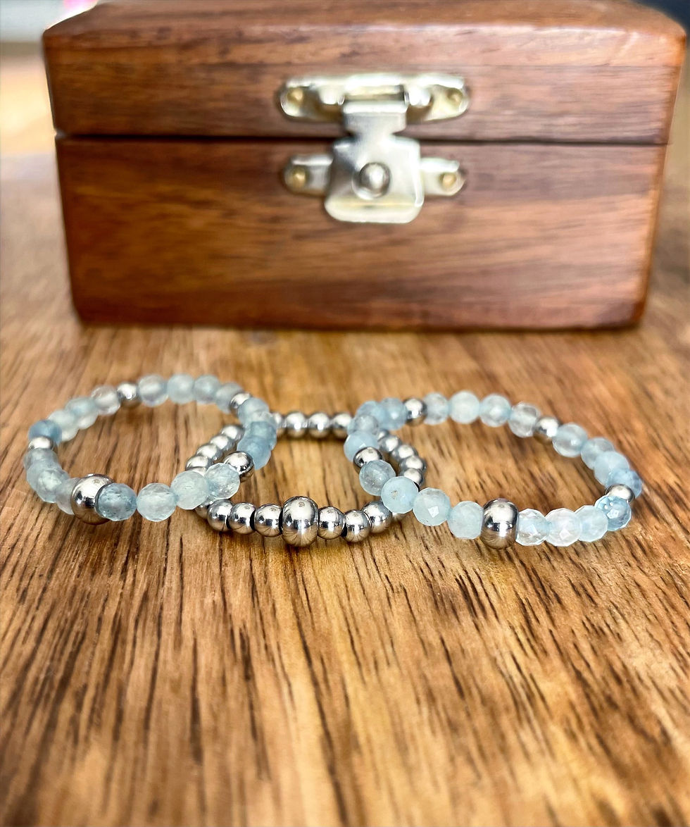 Miniature : Bague AIGUE MARINE Facettée Trio