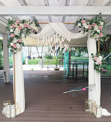 Standard Arch - White Drape with White a