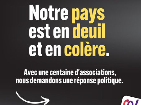 Notre pays est en deuil et en colère