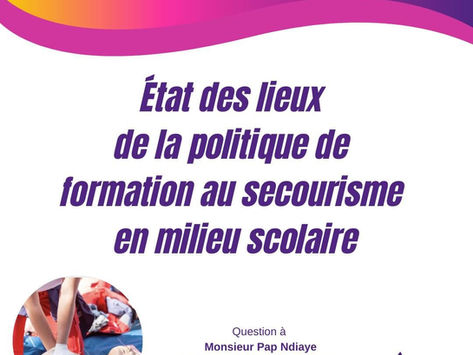 État des lieux de la formation aux gestes de premiers secours en milieu scolaire