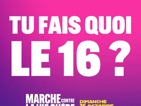 Dimanche 16 octobre : marche contre la vie chère et l'inaction climatique !