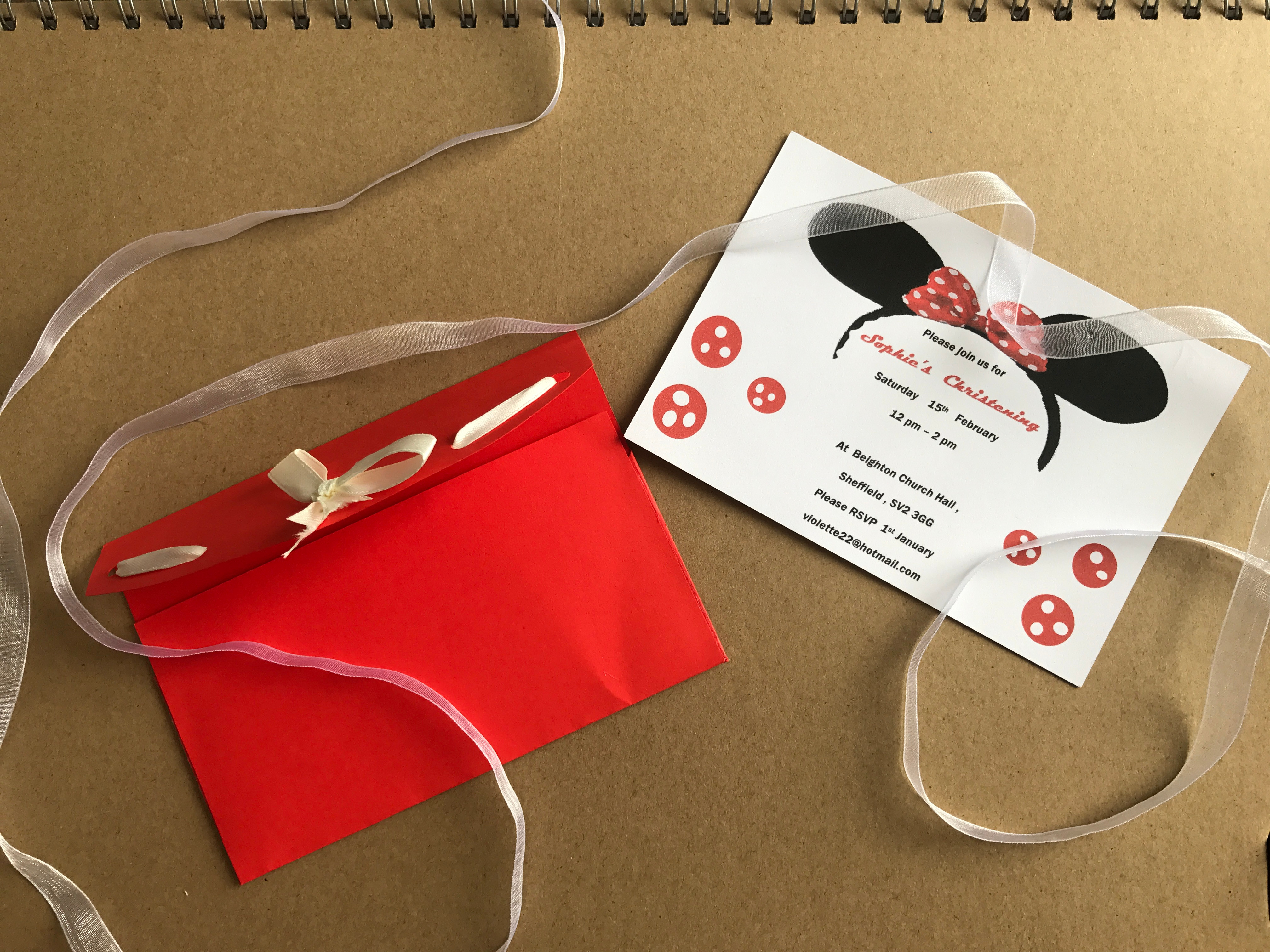 Minnie Mouse Invitation Card(code 14)