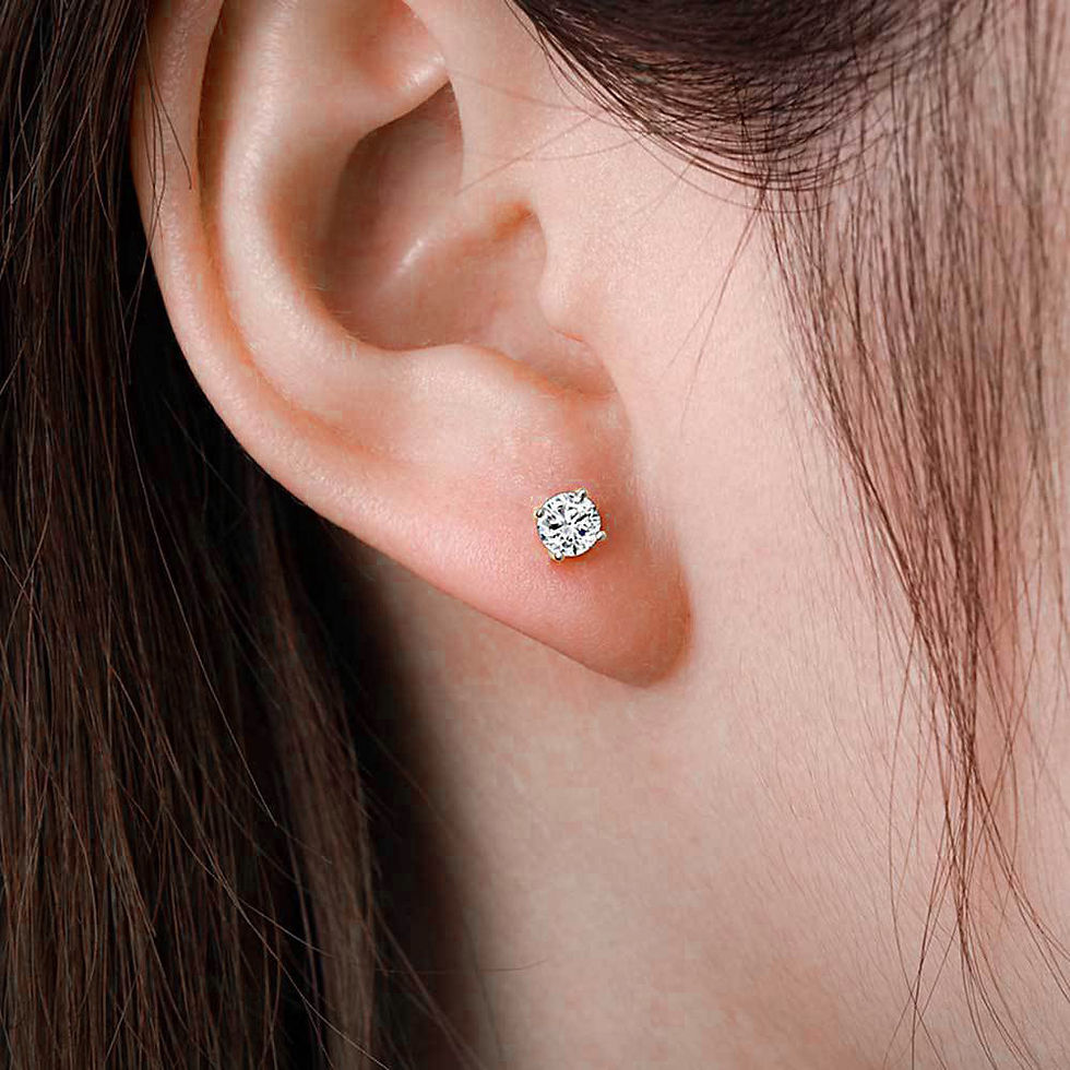 Thumbnail: 12 Pairs Cubic Zirconia Silver Earring Set Round Grand Party Bling UK CZ