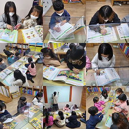 저학년 who sits on the lamp?, 고학년 can I find ~?, A bear and a two friends 등 여러 가지 구문을 배우고 팝송도 함께 듣고 따라 불러봅니다.