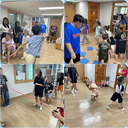 ▶튼튼이 운동교실💪
무더운 8월, ‘튼튼이 운동교실’은 한층 더 뜨거운 열기로 가득했습니다!
유연성을 키우는 림보, 소방훈련 기초테스트, 줄넘기, 한발 술래잡기 등 다양한 체육 활동을 통해 아이들은 즐겁게 몸을 움직이며 체력을 길렀습니다.
특히 승부욕이 불타올라 끝까지 열심히 참여하는 모습이 돋보였으며, 어떤 친구들은 경기에 앞서 스스로 체조를 하며 근력을 다지는 준비 태도까지 보여주었습니다.
함께 웃고 뛰며 땀 흘린 이 시간은 아이들에게 성취감과 자신감을 심어주었습니다.
앞으로도 아이들이 즐겁게 참여하며 체력을 단련할 수 있는 다양한 활동을 준비하고자 합니다. 🏃♂️🔥