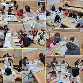 2월의 국어와 수학 학습 시간, 아이들의 모습이 한층 밝아지고 열정적으로 변해가고 있습니다. 처음에는 낯설고 어색해하던 아이들도 새로운 선생님과 점점 친숙해지며 더욱 적극적으로 수업에 참여하고 있답니다. 특히, 일부 아이들은 학습이 어렵게 느껴질 때도 있지만 꿋꿋하게 자리를 지키며 최선을 다하는 모습이 정말 대견합니다. 함께 배우고 성장해가는 이 과정이 아이들에게 큰 힘이 되고 있음을 느낄 수 있는 한 달이었어요.