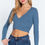 Thumbnail: Surplice W/tie Rib Knit Top