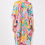 Thumbnail: Multi Colored Heart Print Silky Feel Kimono