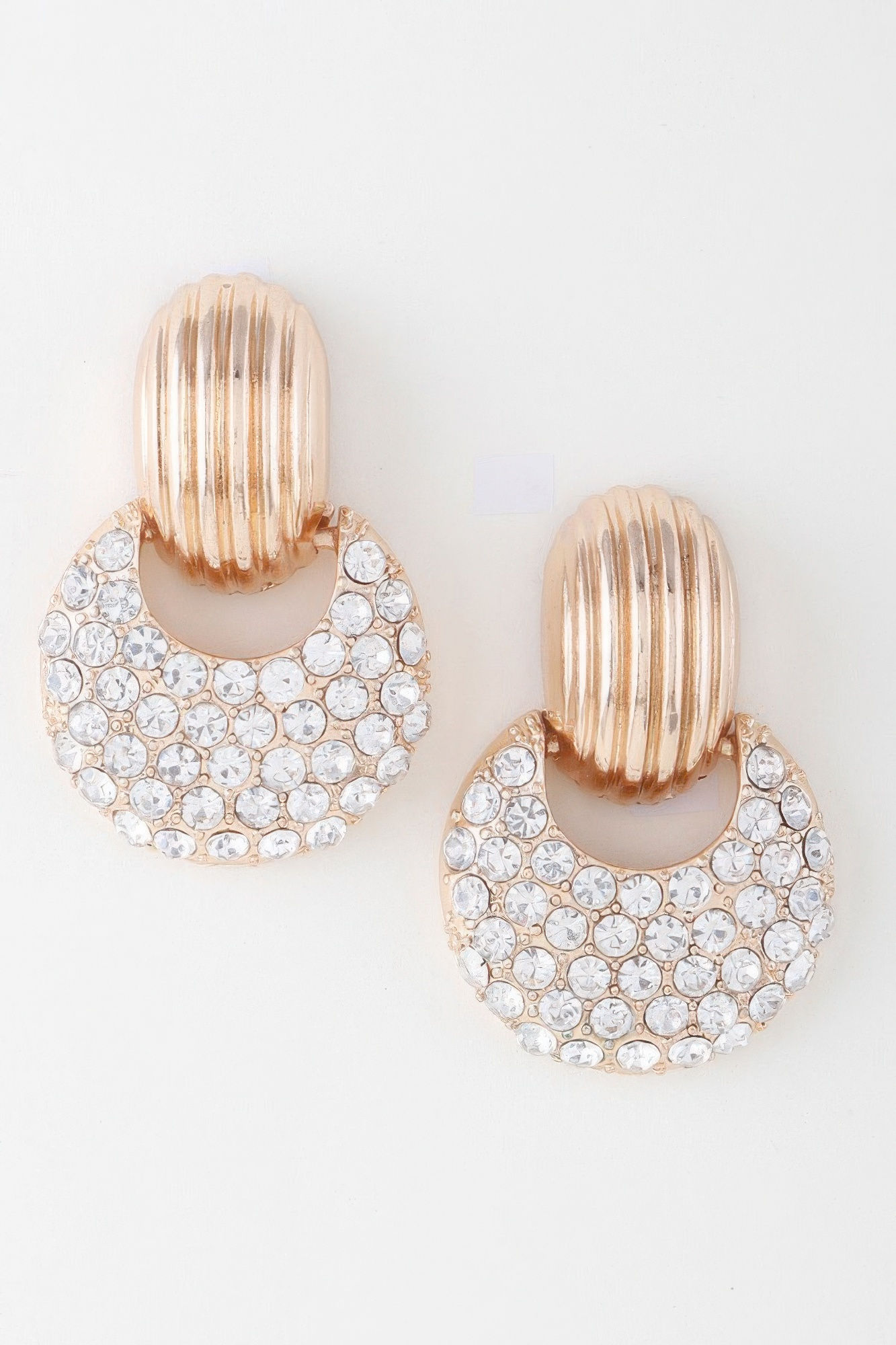 Modern Bejeweled Crescent Moon Earrings