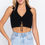 Thumbnail: Halter Ruched Crop Sweater Knit Top   