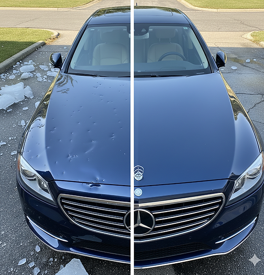 Hail Damage Repair Before and After