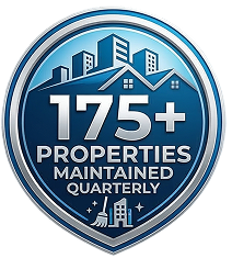 175+ Properties Maintained Quarterly Badge