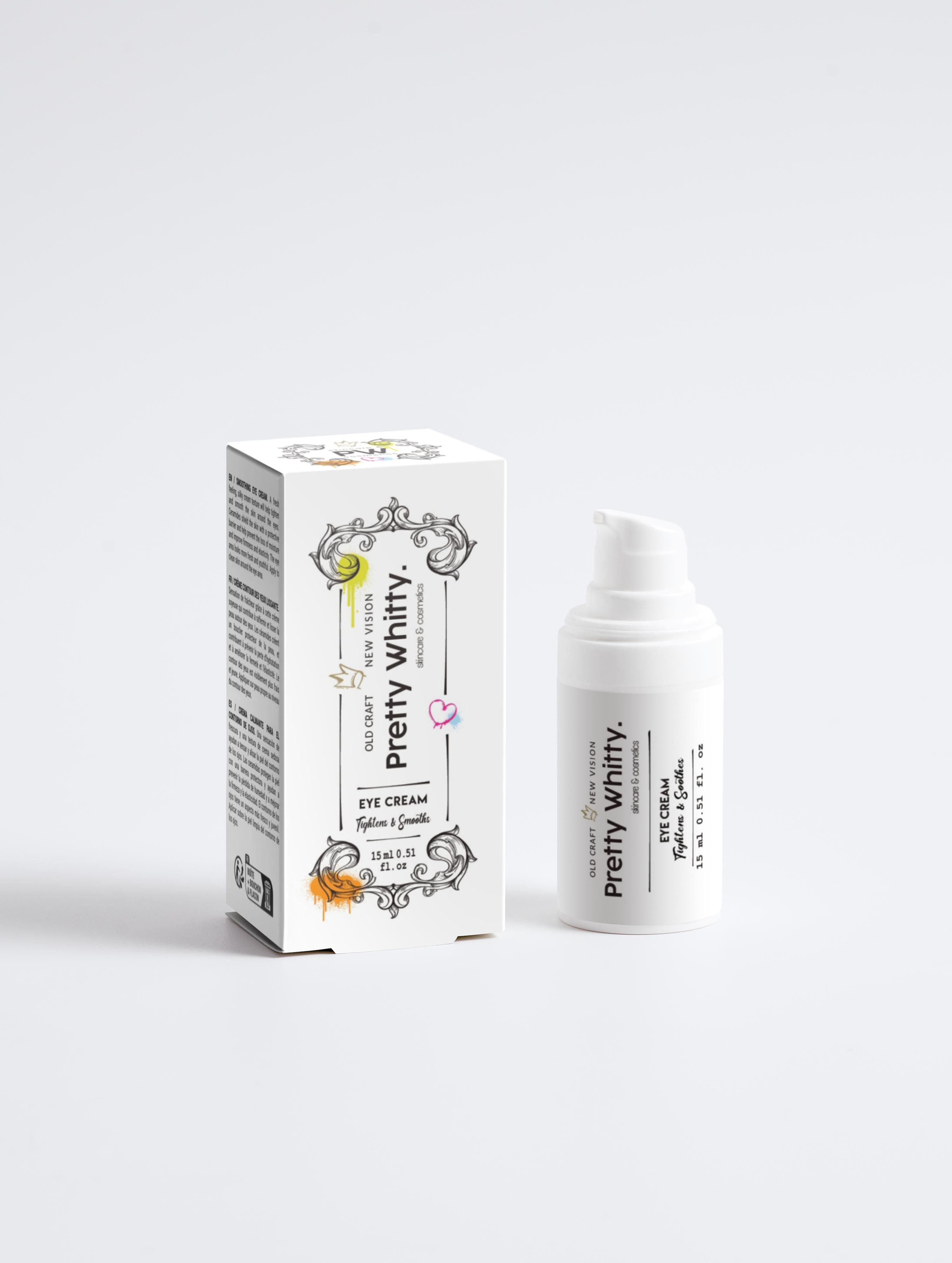 Colour Photograph in Studio Lighting, Close up Shot of Pretty Whitty's Smoothing Eye Cream