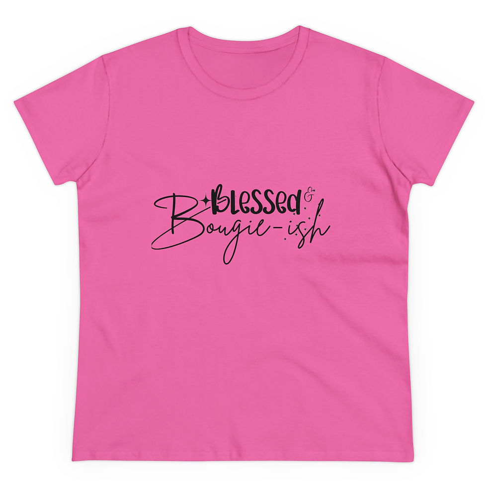 Thumbnail: Blessed & Bougie-ish Tshirt in Pink