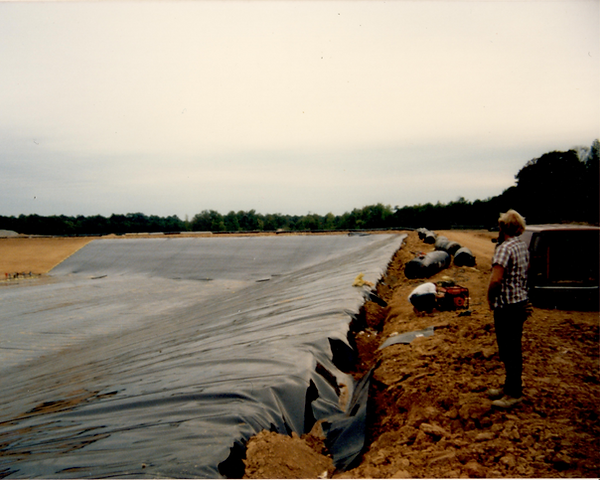 Old images shot on film of liner installation