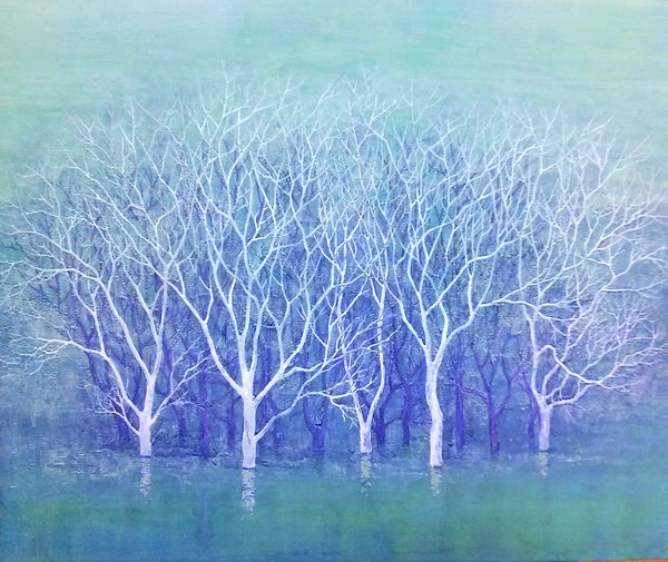 The Assembly of Trees    Mineral pigments, stone pigments, on Hanji – 91× 72 cm – 2015