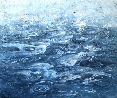 Flow IV  Pouwered and mineral pigments, on hanji paper, 55×46cm, 2025