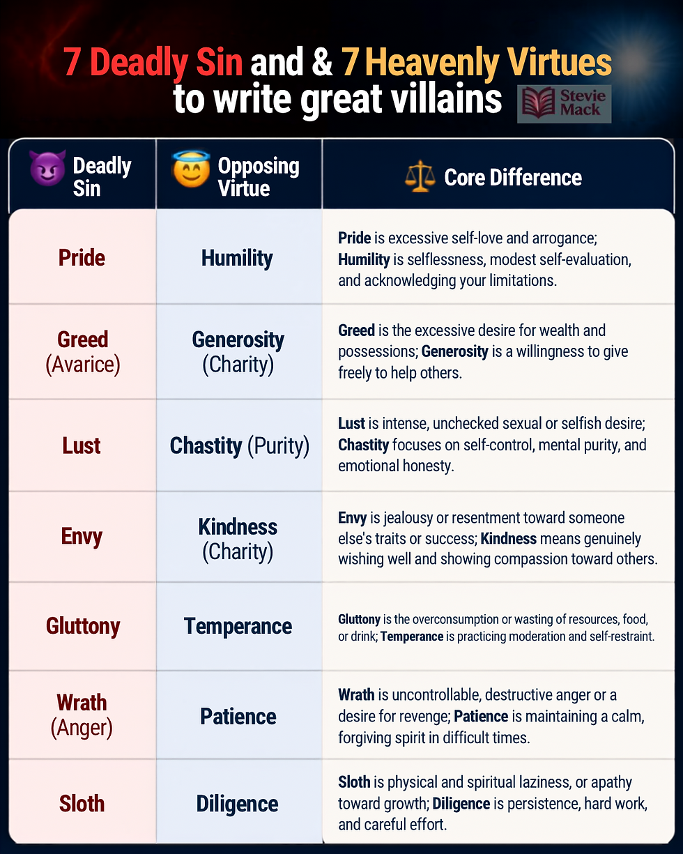 Why the Best Villains Aren’t Just Evil: The Sins vs. Virtues Framework