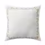 White Embroidered Outdoor Pillow