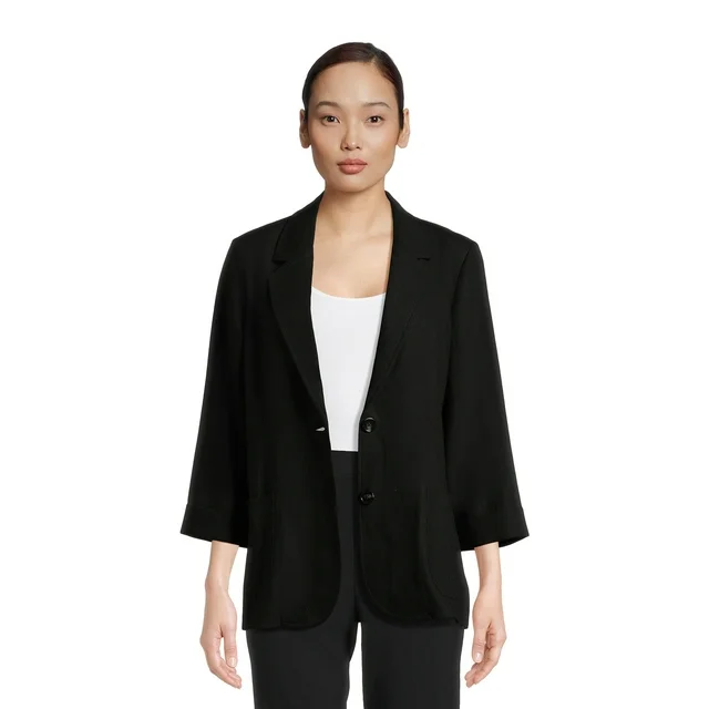 Black linen blazer